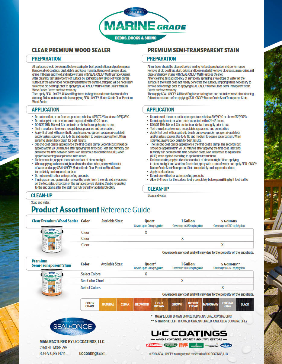 MARINE GRADE Premium Clear Wood Sealer
