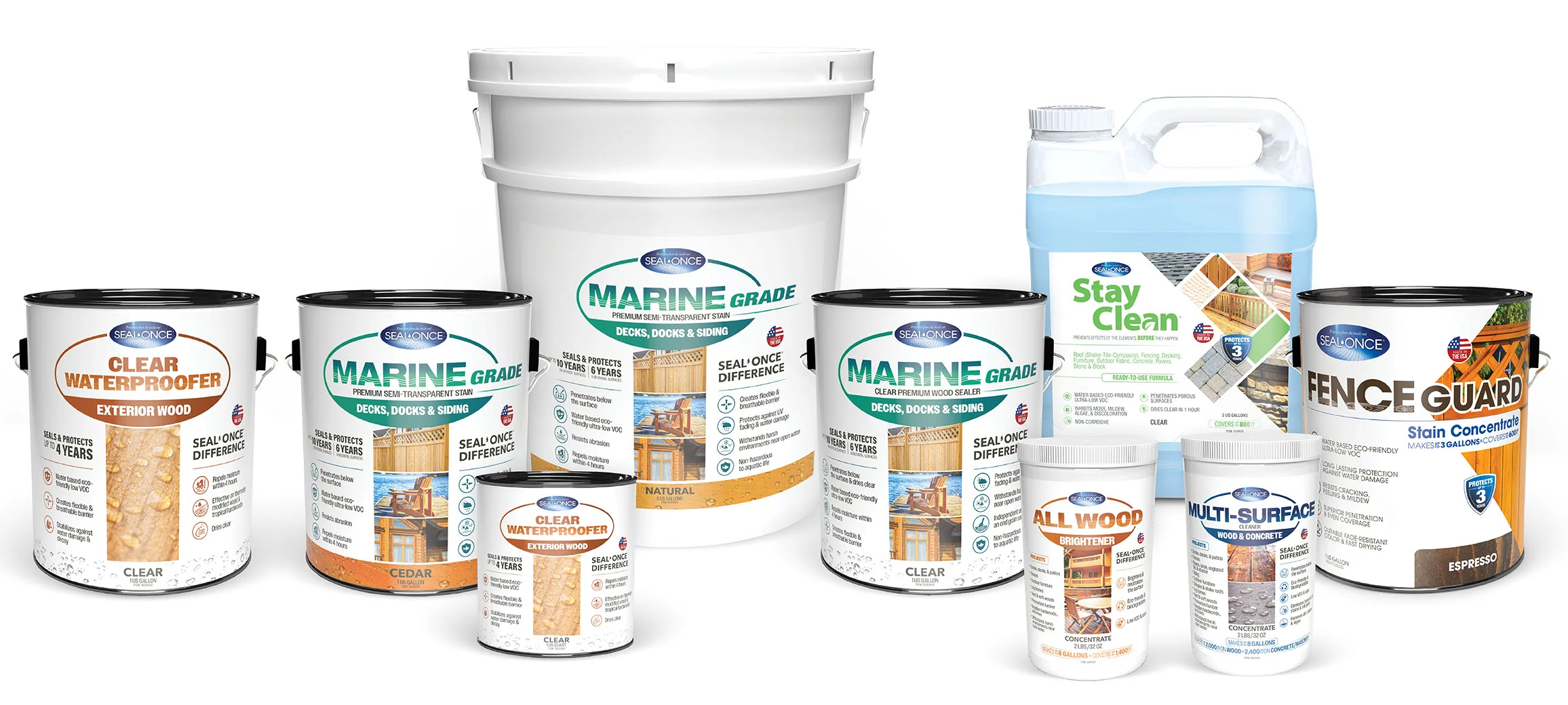 High-performance waterproofing wood sealers & deck stains
