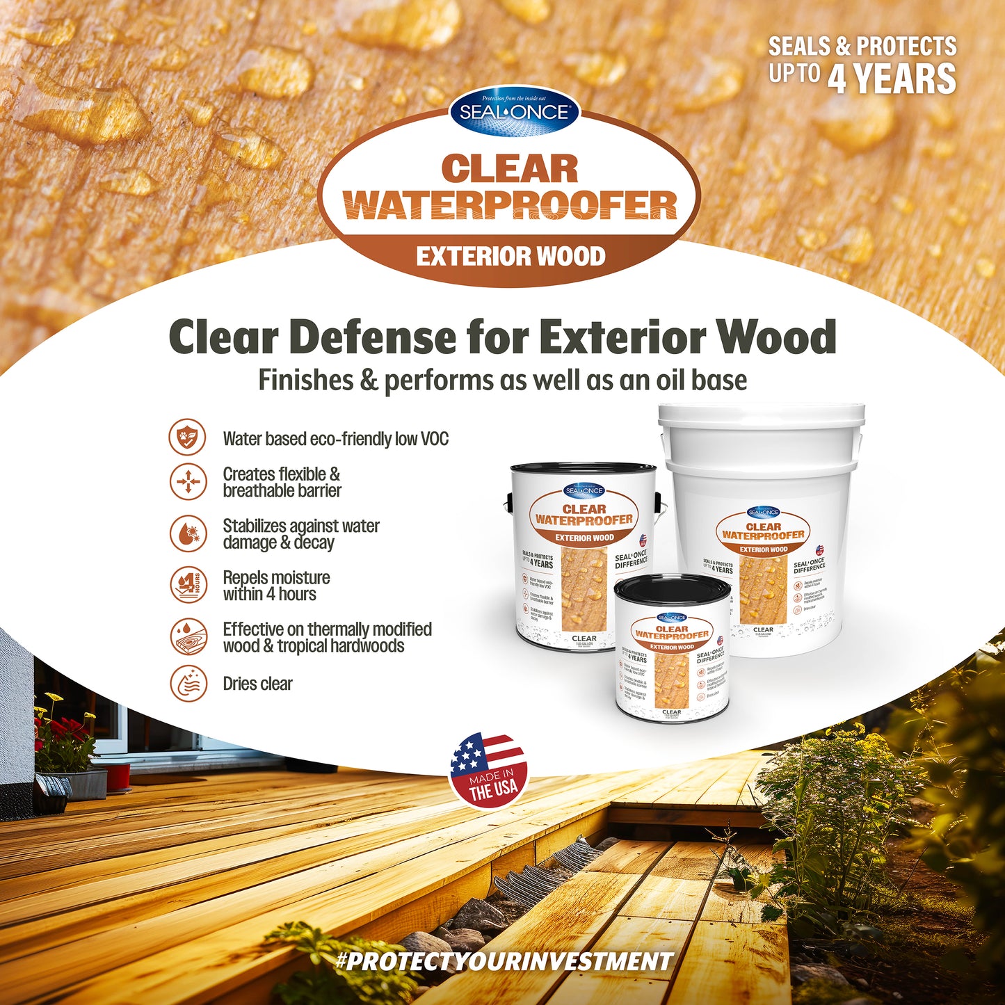 CLEAR WATERPROOFER Exterior Wood